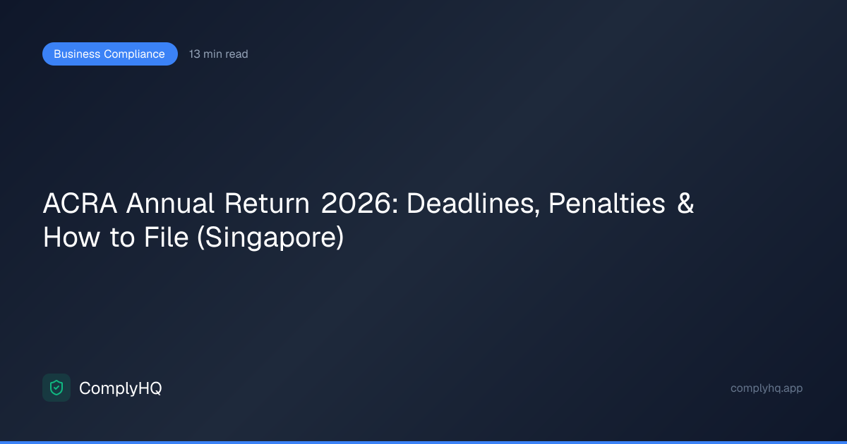 ACRA Annual Return Filing Singapore: Complete SME Guide (2026) | ComplyHQ